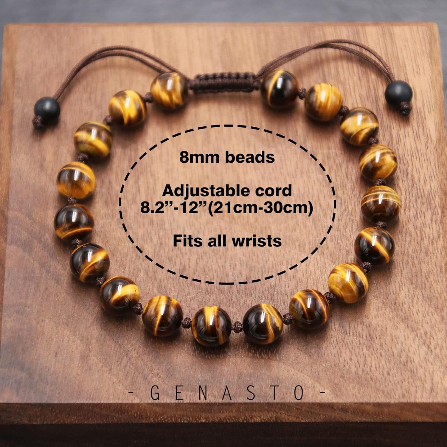 Black Obsidian Stone Beads Bracelet Natural Tiger Eye Onyx Lava Rock Stone Prayer Mala Beads Adjustable Aromatherapy Essential Oil Diffuser Bracelet for Men Women